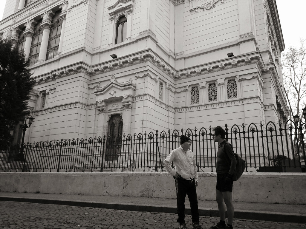 Shaul Ladany and journalist Andrea Schiavon, who authored his Italian biography the Great Synagogue of Rome. (Courtesy Moked.it/Pagine Ebraiche) Shaul Ladany and journalist Andrea Schiavon, who authored his Italian biography the Great Synagogue of Rome. (Courtesy Moked.it/Pagine Ebraiche)