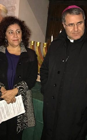 Luciana Pepi with Palermo Archbishop Corrado Lorefice. (Courtesy Luciana Pepi.)