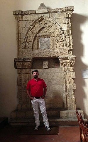 Angelo Leone with the ancient holy ark of the village of Agira, in the province of Enna, Sicily. (Courtesy) Angelo Leone with the ancient holy ark of the village of Agira, in the province of Enna, Sicily. (Courtesy)