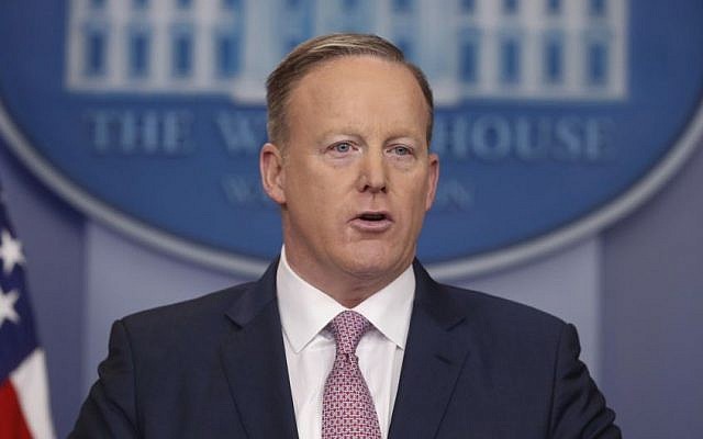 White House press Secretary Sean Spicer speaks during the daily White House briefing, Monday, Jan.uary 23, 2017, in the briefing room of the White House in Washington. (AP Photo/Pablo Martinez Monsivais) White House press Secretary Sean Spicer speaks during the daily White House briefing, Monday, Jan.uary 23, 2017, in the briefing room of the White House in Washington. (AP Photo/Pablo Martinez Monsivais)