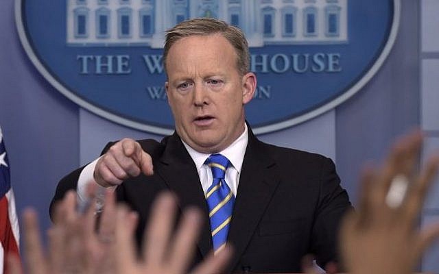 White House press secretary Sean Spicer calls on a reporter during the daily briefing at the White House in Washington, Tuesday, Jan. 24, 2017. (AP Photo/Susan Walsh) White House press secretary Sean Spicer calls on a reporter during the daily briefing at the White House in Washington, Tuesday, Jan. 24, 2017. (AP Photo/Susan Walsh)