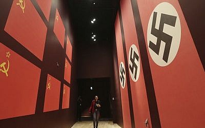 A woman looks at an exhibit in the Museum of the Second World War in Gdansk, Poland, on Monday, January 23, 2017. (AP Photo/Czarek Sokolowski)