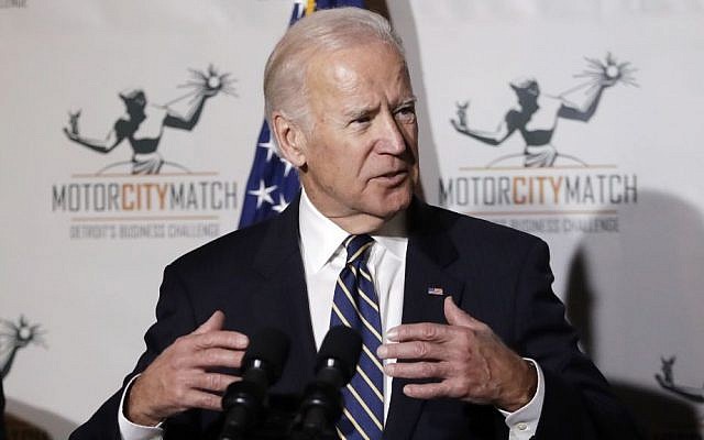 US Vice President Joe Biden gestures while speaking at a ceremony honoring 15 Detroit entrepreneurs, Tuesday, Jan. 10, 2017, in Detroit. (AP Photo/Carlos Osorio) US Vice President Joe Biden gestures while speaking at a ceremony honoring 15 Detroit entrepreneurs, Tuesday, Jan. 10, 2017, in Detroit. (AP Photo/Carlos Osorio)