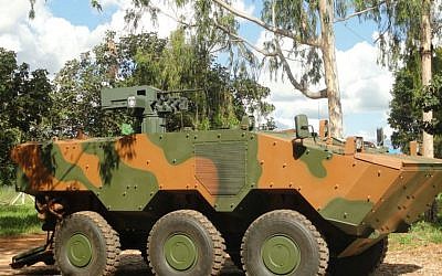 Elbit's RWCS on a Guarani Vehicle of the Brazilian army (Courtesy)