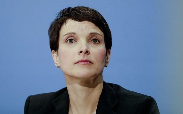 Alternative for Germany (AfD) chairwoman Frauke Petry at a news conference in Berlin. December 16, 2016. (AP Photo/Markus Schreiber) Alternative for Germany (AfD) chairwoman Frauke Petry at a news conference in Berlin. December 16, 2016. (AP Photo/Markus Schreiber)