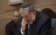 Attorney General Avichai Mandelblit attends a Constitution, Law and Justice Committee meeting in the Knesset, July 18, 2016. (Miriam Alster/Flash90)