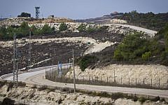 View of Lebanon as seen from the Israeli side of the border near Rosh Hanikra, in northwestern Israel, November 10, 2016 (Doron Horowitz/Flash90)