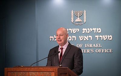 Regional Cooperation Minister Tzahi Hanegbi speaks during a press conference at the Prime Minister's Office in Jerusalem, December 28, 2016. (Ohad Zwigenberg) 