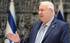 President Reuven Rivlin speaks during an event hosting Israeli ambassadors to European countries, at the President's residence in Jerusalem, January 1, 2017. (Mark Neyman/GPO)