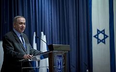 Prime Minister Benjamin Netanyahu attends a conference of Israeli ambassadors to Europe at the Foreign Ministry in Jerusalem, January 3, 2017. (Yonatan Sindel/Flash90