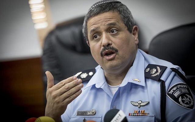 Chief of Police, Roni Alsheikh speaks with the media during a press conference at the police headquarters, Jerusalem on January 22, 2017. (Yonatan Sindel/Flash90) Chief of Police, Roni Alsheikh speaks with the media during a press conference at the police headquarters, Jerusalem on January 22, 2017. (Yonatan Sindel/Flash90)