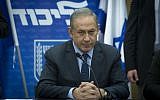 Prime Minister Benjamin Netanyahu leads a meeting of his Likud faction in the Knesset, January 23, 2017. (Miriam Alster/FLASH90)