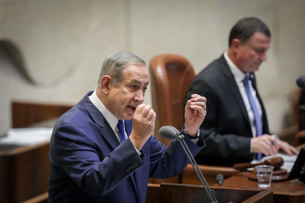 Prime Minister Benjamin Netanyahu addresses MKs during the annual Question Time in the Knesset on January 25, 2017. (Yonatan Sindel/FLASH90) Prime Minister Benjamin Netanyahu addresses MKs during the annual Question Time in the Knesset on January 25, 2017. (Yonatan Sindel/FLASH90)