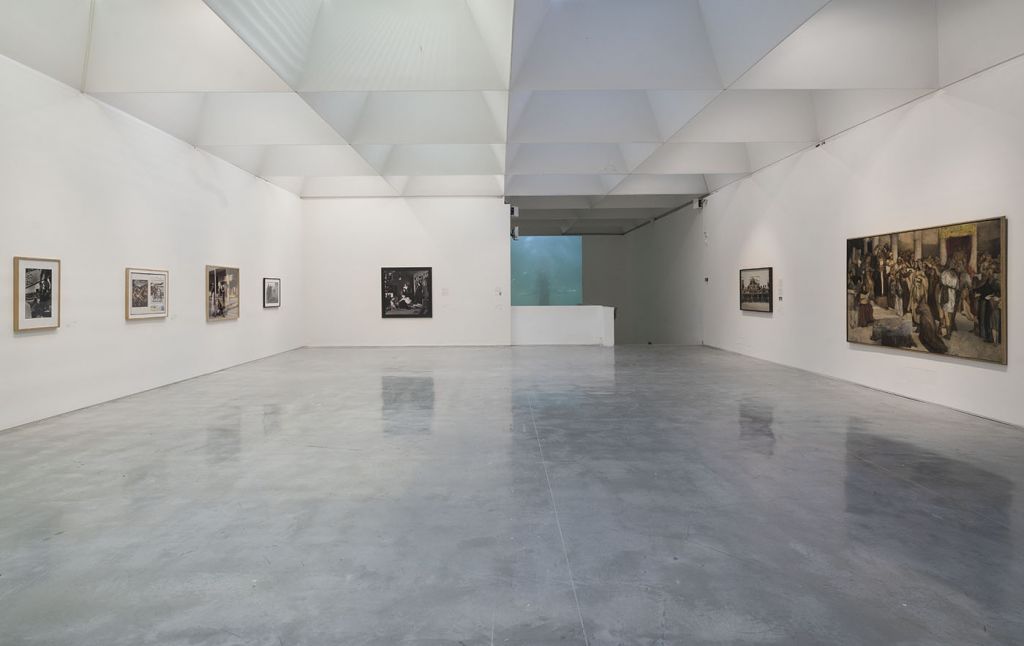 From the final hall of the 'Jesus in Israeli Art' exhibition, with a video installation by Sigalit Landau offered at the end (Elie Posner/ Israel Museum)