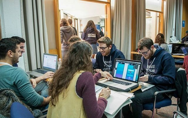 Working together at JDC-Israel's Social Impact Hackathon held in Jerusalem to close social gaps in Israel, January 2017 (Courtesy) Working together at JDC-Israel's Social Impact Hackathon held in Jerusalem to close social gaps in Israel, January 2017 (Courtesy)