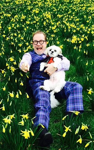 Joe Goldblatt of Edinburgh, Scotland, wearing his newly-designed family tartan. (Courtesy)