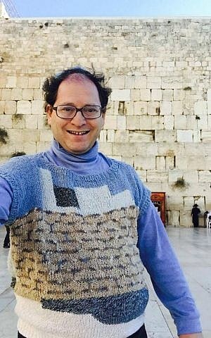 Sam Barsky's Western Wall sweater was the first he did of a site in Israel. (Courtesy/Facebook)
