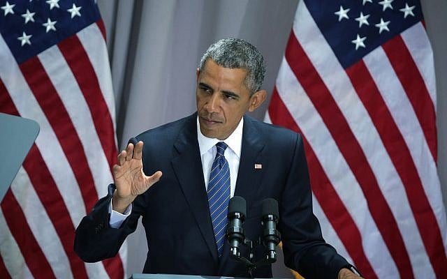 President Barack Obama speaking about the Iran nuclear agreement at American University in Washington, DC, August 5, 2015. (Alex Wong/Getty Images/via GTA)