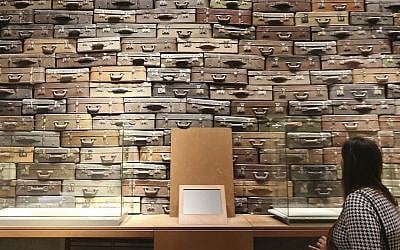 A woman looks at an exhibit in the Museum of the Second World War in Gdansk, Poland, on Monday, January 23, 2017. (AP Photo/Czarek Sokolowski)