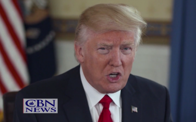 President Donald Trump in a CBN interview, January 2017 (CBN screenshot)
