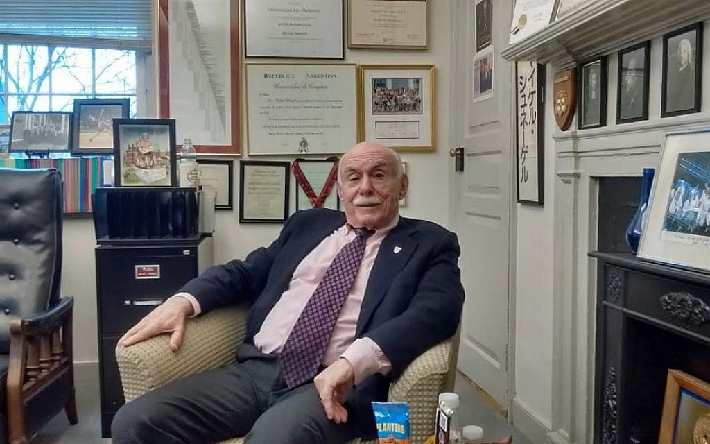 Michael Shinagel, former dean, was the longest-serving person in the position in Harvard's history. Here he is pictured in his office. (Rich Tenorio/Times of Israel) Michael Shinagel, former dean, was the longest-serving person in the position in Harvard's history. Here he is pictured in his office. (Rich Tenorio/Times of Israel)