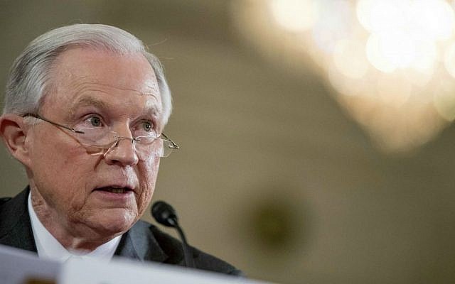 then-attorney general-designate, Sen. Jeff Sessions, R-Alabama, testifies on Capitol Hill in Washington, Tuesday, Jan. 10, 2017, at his confirmation hearing before the Senate Judiciary Committee. (AP Photo/Andrew Harnik)
