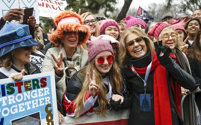 Gloria Steinem, center right, greets protesters at the barricades before speaking at the Women's March on Washington during the first full day of Donald Trump's presidency, Saturday, Jan. 21, 2017 in Washington. (AP Photo/John Minchillo) Gloria Steinem, center right, greets protesters at the barricades before speaking at the Women's March on Washington during the first full day of Donald Trump's presidency, Saturday, Jan. 21, 2017 in Washington. (AP Photo/John Minchillo)