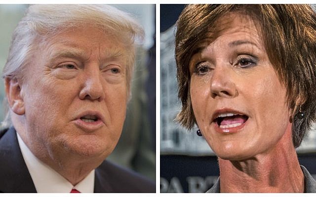 President Donald Trump fired on January 30, 2017 his acting attorney general, Sally Yates, after she ordered Justice Department staff not to defend his executive order banning travel from seven Muslim countries. (AP) President Donald Trump fired on January 30, 2017 his acting attorney general, Sally Yates, after she ordered Justice Department staff not to defend his executive order banning travel from seven Muslim countries. (AP)