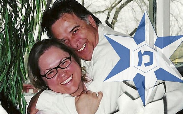 Composite image: Fred and Maria Turbide, and an Israel Police logo (Courtesy)