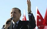 Turkey's President Recep Tayyip Erdogan addresses a rally in Sanliurfa, Turkey, January 6, 2017.  (Yasin Bulbul/Presidential Press Service, Pool photo via AP)