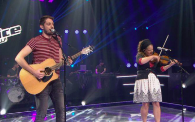 Fadi Zreik and Ariella Zeitlin-Hoffman during their duet battle on 'The Voice' (Courtesy 'The Voice')
