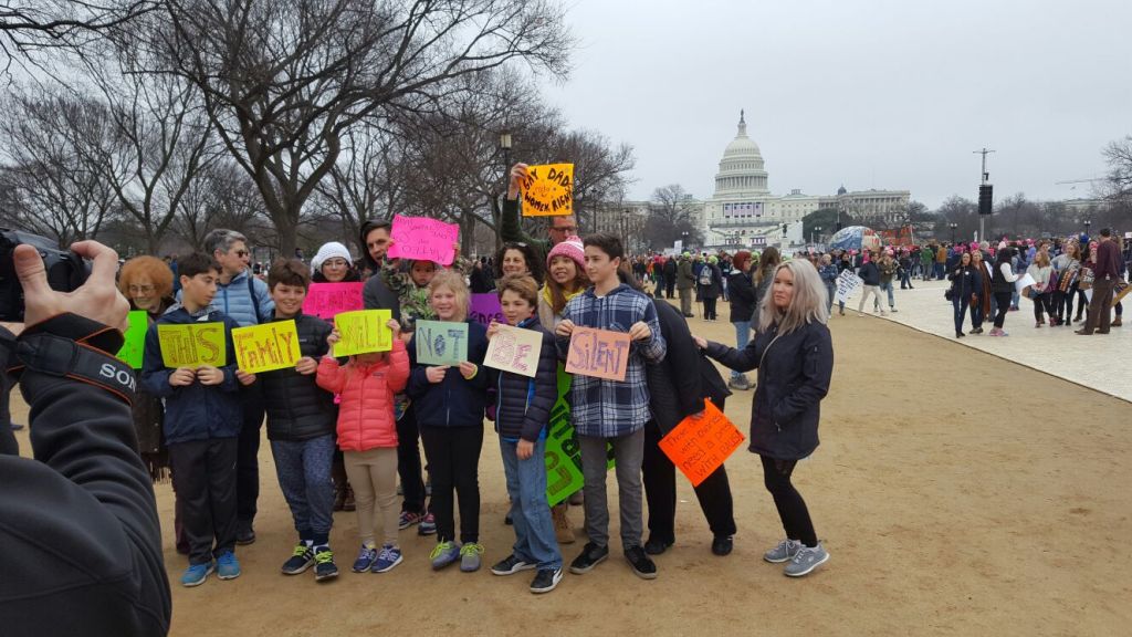 Young people were out in force Saturday, January 21 for the Women's March in Washington, DC. (Rebecca Stoil/Times of Israel) Young people were out in force Saturday, January 21 for the Women's March in Washington, DC. (Rebecca Stoil/Times of Israel)