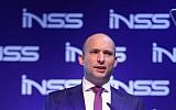 Education Minister  speaking at the INSS conference in Tel Aviv, January 24, 2017 (Hen Galili)