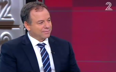 Prime Minister Benjamin Netanyahu's chief of staff Yoav Horowitz during an interview with Channel 2 on September 3, 2016. (Screen capture: Channel 2)
