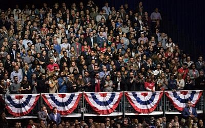 Obama delivered his closing remarks to a full house Tuesday. (Ronit Bezalel/Times of Israel)