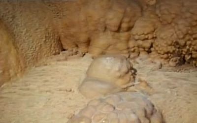The stalactite cave discovered in the Galilee (screen capture: YouTube)