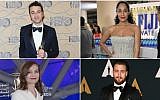 Top left, clockwise: Justin Hurwitz, Tracee Ellis Ross, Aaron Taylor-Johnson, Isabelle Huppert (Getty Images, via JTA)