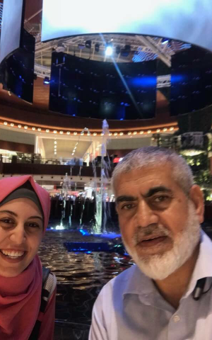 Rawhi Mushtaha and his wife in the UAE