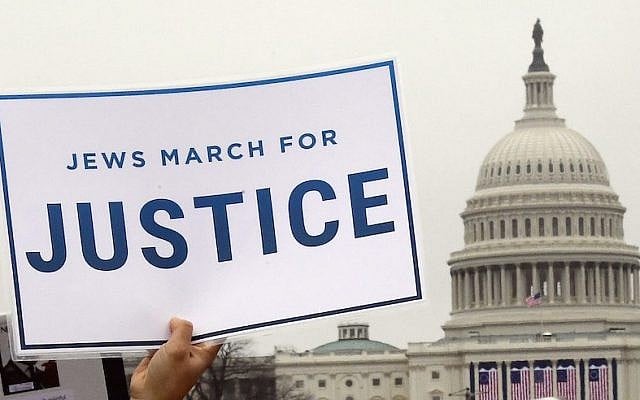 Marchers with the National Council of Jewish Women and other Jewish organizations assembled on the National Mall for the Women’s March on Washington, Jan. 21, 2017. (Ron Sachs) Marchers with the National Council of Jewish Women and other Jewish organizations assembled on the National Mall for the Women’s March on Washington, Jan. 21, 2017. (Ron Sachs)
