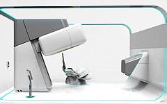 Illustration of a P-Cure treatment room for Proton therapy for cancer (Courtesy)
