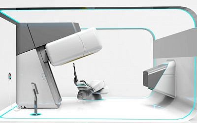 Illustration of a P-Cure treatment room for Proton therapy for cancer (Courtesy)