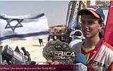 Israeli motorcycle driver Gev Teddy Sella wins the Africa Eco Race on January 14, 2017. (screen capture: YouTube)