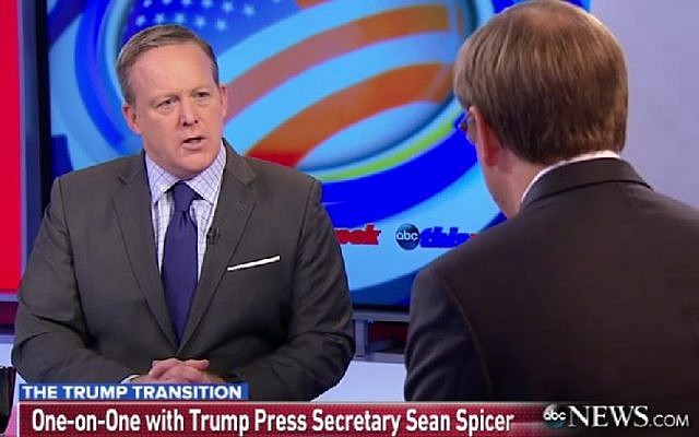 Incoming White House Press Secretary Sean Spicer questions Obama's Russia sanctions on January 1, 2017 on ABC's 'This Week.' (screenshot) Incoming White House Press Secretary Sean Spicer questions Obama's Russia sanctions on January 1, 2017 on ABC's 'This Week.' (screenshot)