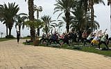 Participants in a specialized Birthright trip focused on yoga. (Courtesy of Hillel International/via JTA)