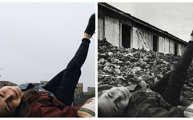 A composite image using two photos from the Yolocaust project (yolocaust/de)