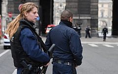 Illustrative photo of French police officers on patrol near the Louvre Museum in Paris, February 3, 2017 (AFP/Alain Jocard)