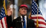 In this photograph taken on February 3, 2017, a prototype figurine replica of US President Donald Trump, made by toymaker Dragon in Dream (DiD), is displayed in Hong Kong toy shop Seven. (AFP/Anthony Wallace)