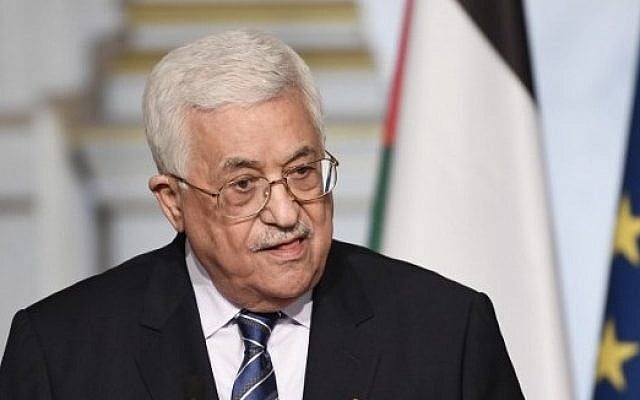 Palestinian Authority Mahmoud Abbas gestures as he speaks during a joint statement with French President following their meeting on February 7, 2017 at the Elysee Presidential Palace in Paris. (AFP/Stephane de Sakutin) Palestinian Authority Mahmoud Abbas gestures as he speaks during a joint statement with French President following their meeting on February 7, 2017 at the Elysee Presidential Palace in Paris. (AFP/Stephane de Sakutin)