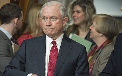 This file photo taken on February 2, 2017 shows US Senator Jeff Sessions, Republican of Alabama and nominee for US Attorney General,as he attends a Senate Environment and Public Works Committee hearing on Capitol Hill in Washington, DC. (AFP/ SAUL LOEB)