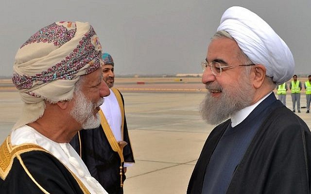 Omani Foreign Minister Yussef bin Alawi bin Abdullah (L) greets Iranian President Hassan Rouhani upon the latter arrival in Muscat on February 15, 2017. (AFP/Omani News Agency/Handout) Omani Foreign Minister Yussef bin Alawi bin Abdullah (L) greets Iranian President Hassan Rouhani upon the latter arrival in Muscat on February 15, 2017. (AFP/Omani News Agency/Handout)